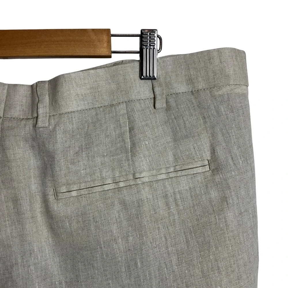 H&M Size 46R Natural 100% Linen‎ Slim Fit Men's Suit Pants NEW Lightweight